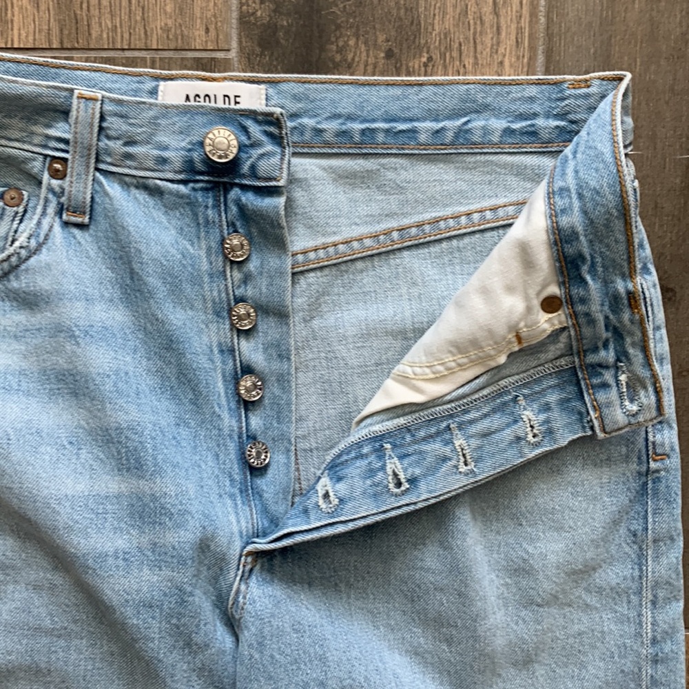 NEW Agolde Riley Ripped High Rise Jeans Size 32 - Picture 7 of 12